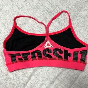 Pink Reebok CrossFit sports bra